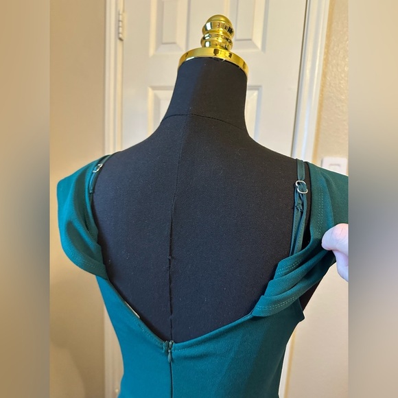 Lulus Love So Sweet Hunter Green Off-the-Shoulder Bodycon Dress || Size S - Picture 3 of 6